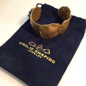 Gold Moonscape Cuff by Emilie Shapiro
